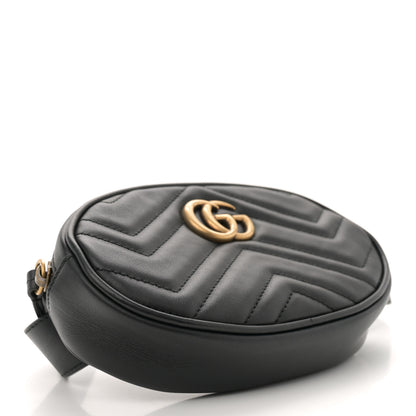 Gucci Calfskin Matelasse GG Marmont Belt Bag 85 34 Black 4 of 10