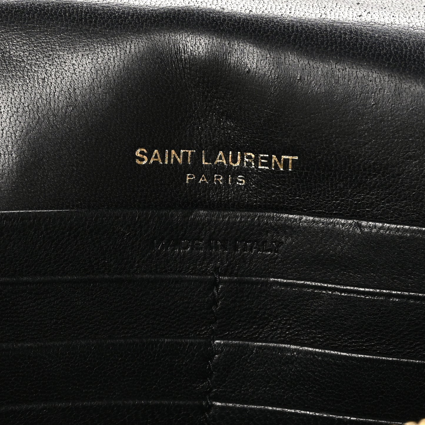 Lambskin Matelasse Monogram Vicky Chain Wallet Black