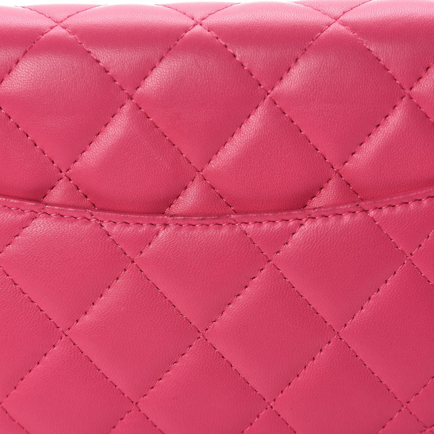 Lambskin Quilted Wallet On Chain WOC Dark Pink