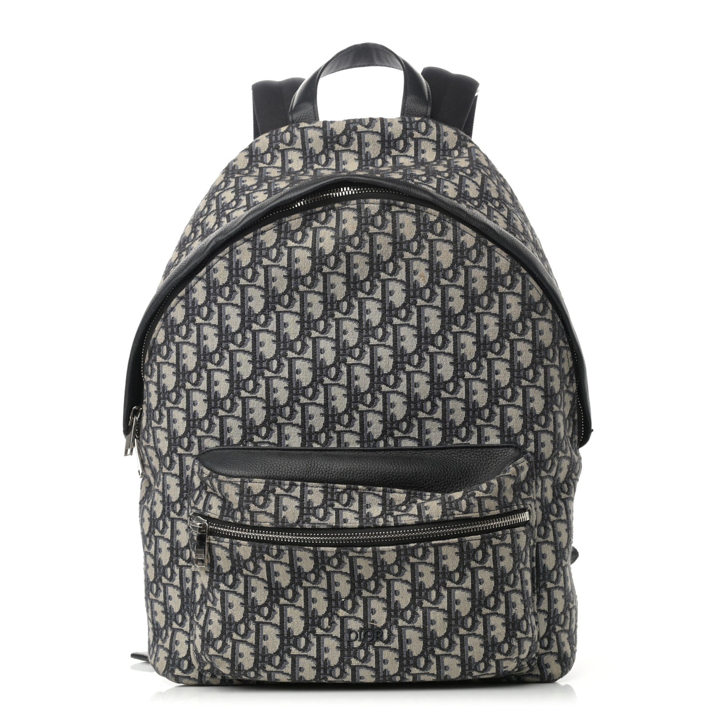 Oblique Calfskin Rider Backpack Beige Black
