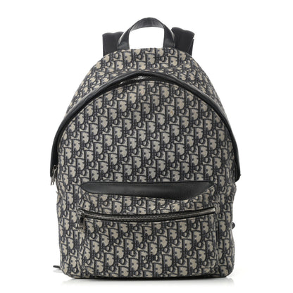 Christian Dior Oblique Calfskin Rider Backpack Beige Black 1 of 13