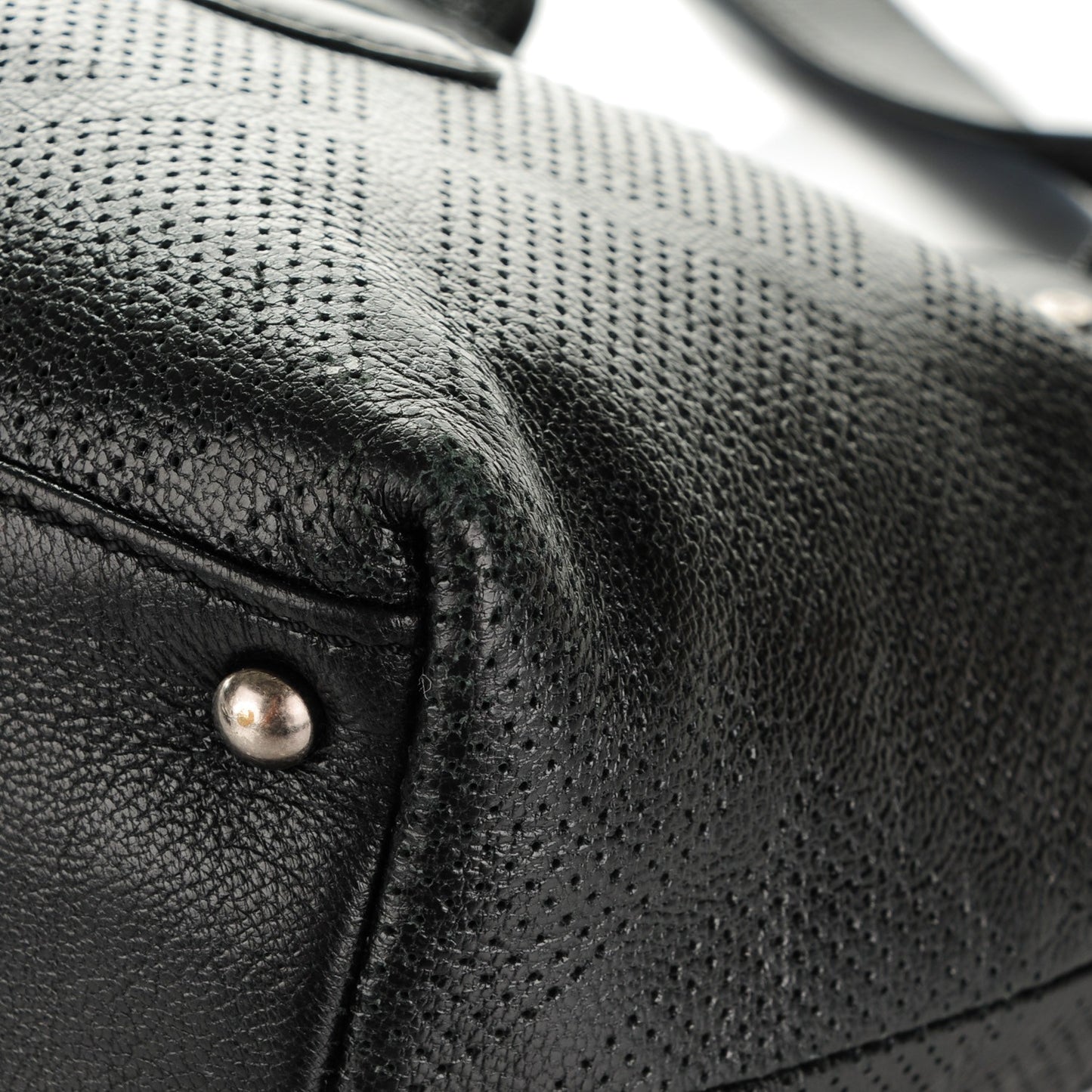 Goatskin Perforated Small CC Tote Black