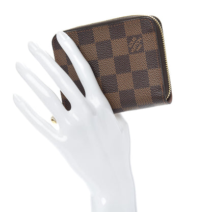 Louis Vuitton Damier Ebene Zippy Coin Purse Rose Ballerine 2 of 7