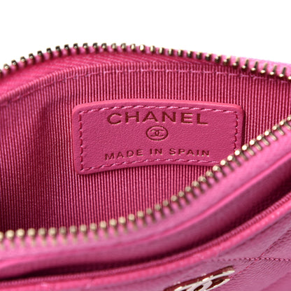 Chanel Caviar Quilted CC Zip Card Holder Pink 6 of 7