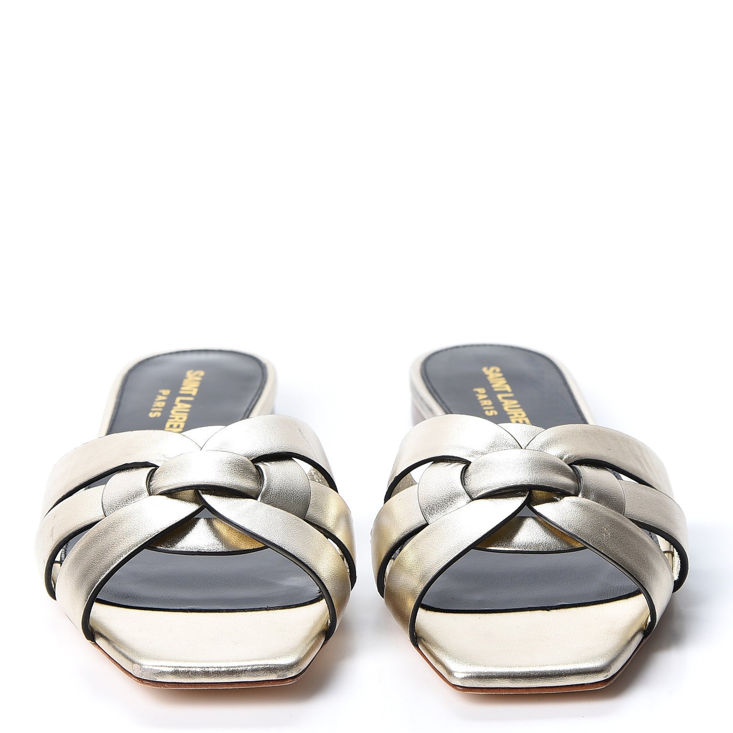 Calfskin Tribute 05 Slide Sandals 35 Gold