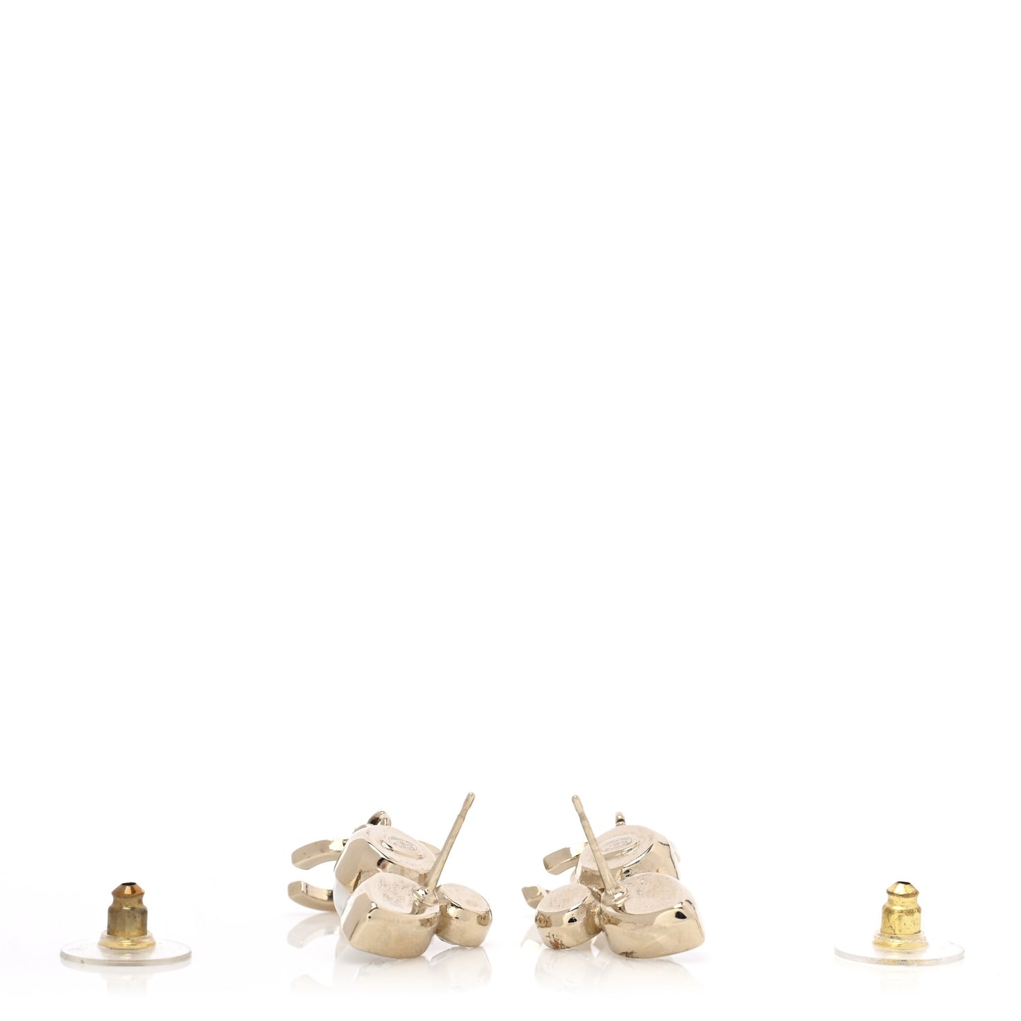 Pearl Crystal CC Drop Earrings Gold