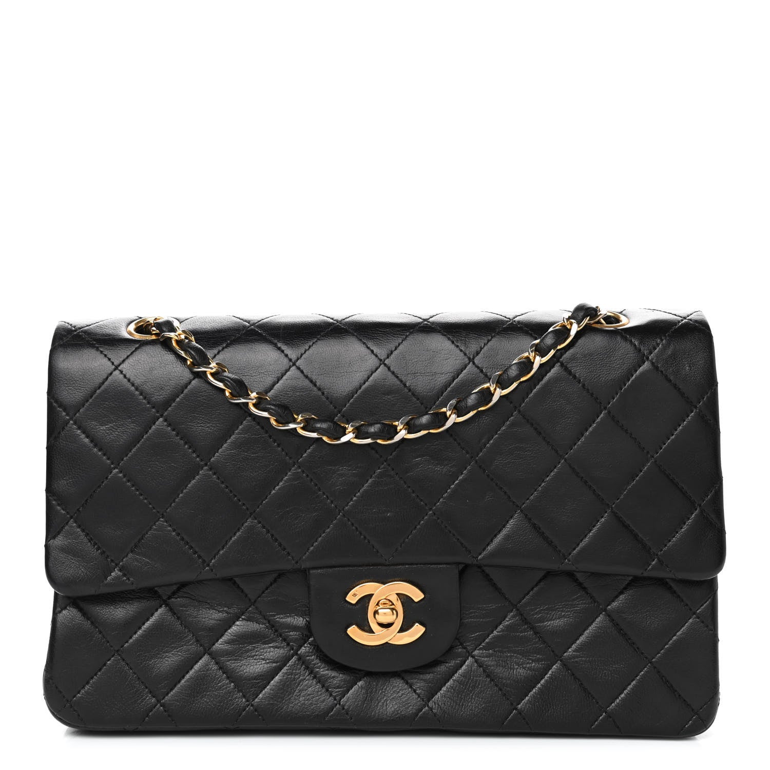 Chanel Lambskin Quilted Medium Double Flap Black 1 of 5