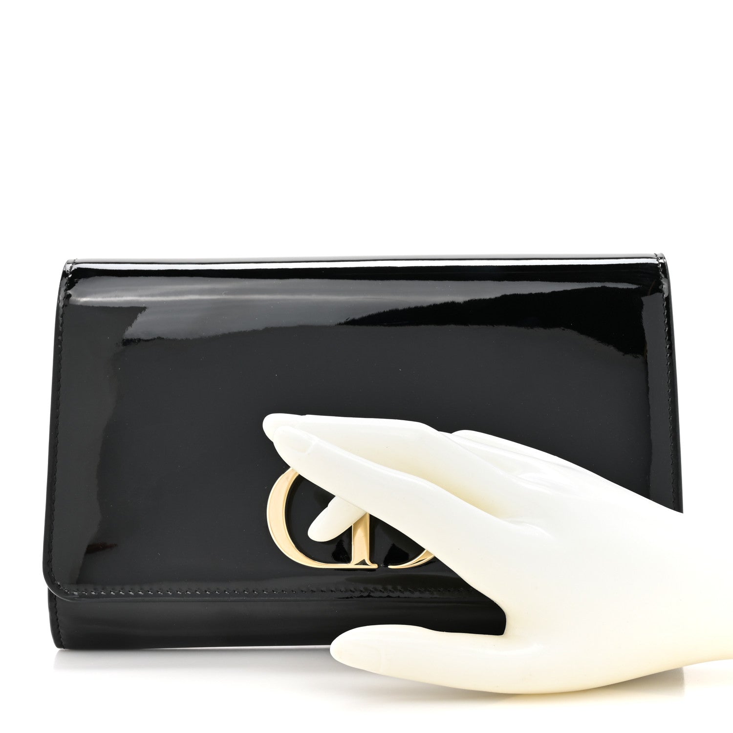 Christian Dior Patent 30 Montaigne Pouch Black 2 of 12