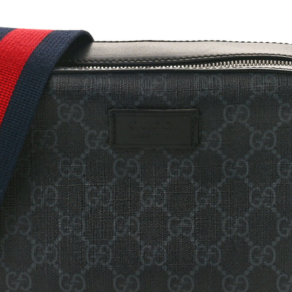 Gucci GG Supreme Monogram Web Shoulder Bag Black Grey 8 of 11
