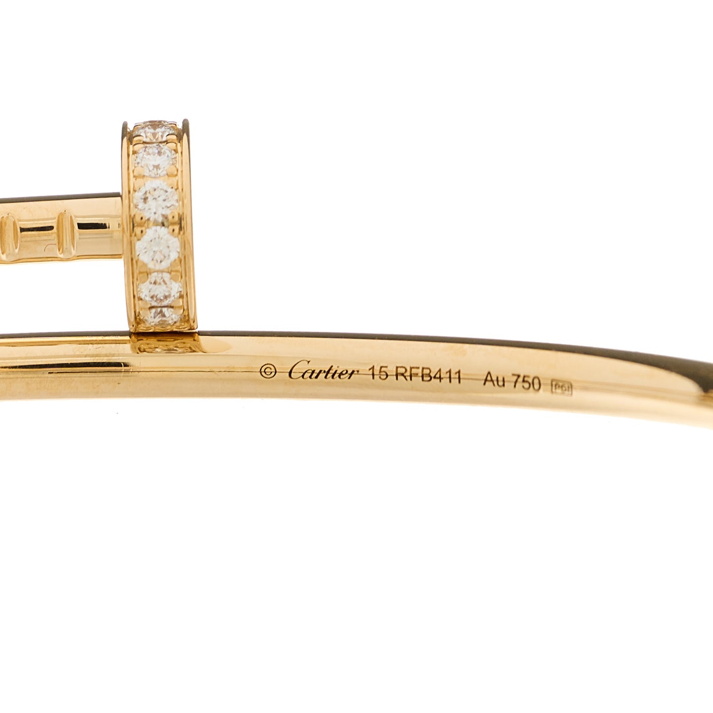 18K Yellow Gold Diamond Small Juste Un Clou Bracelet 15