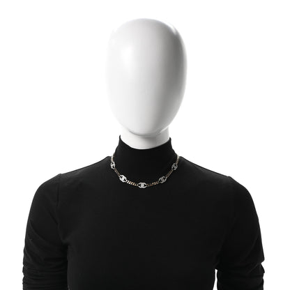 Chanel Crystal Chain CC Link Choker Gold Silver 2 of 5