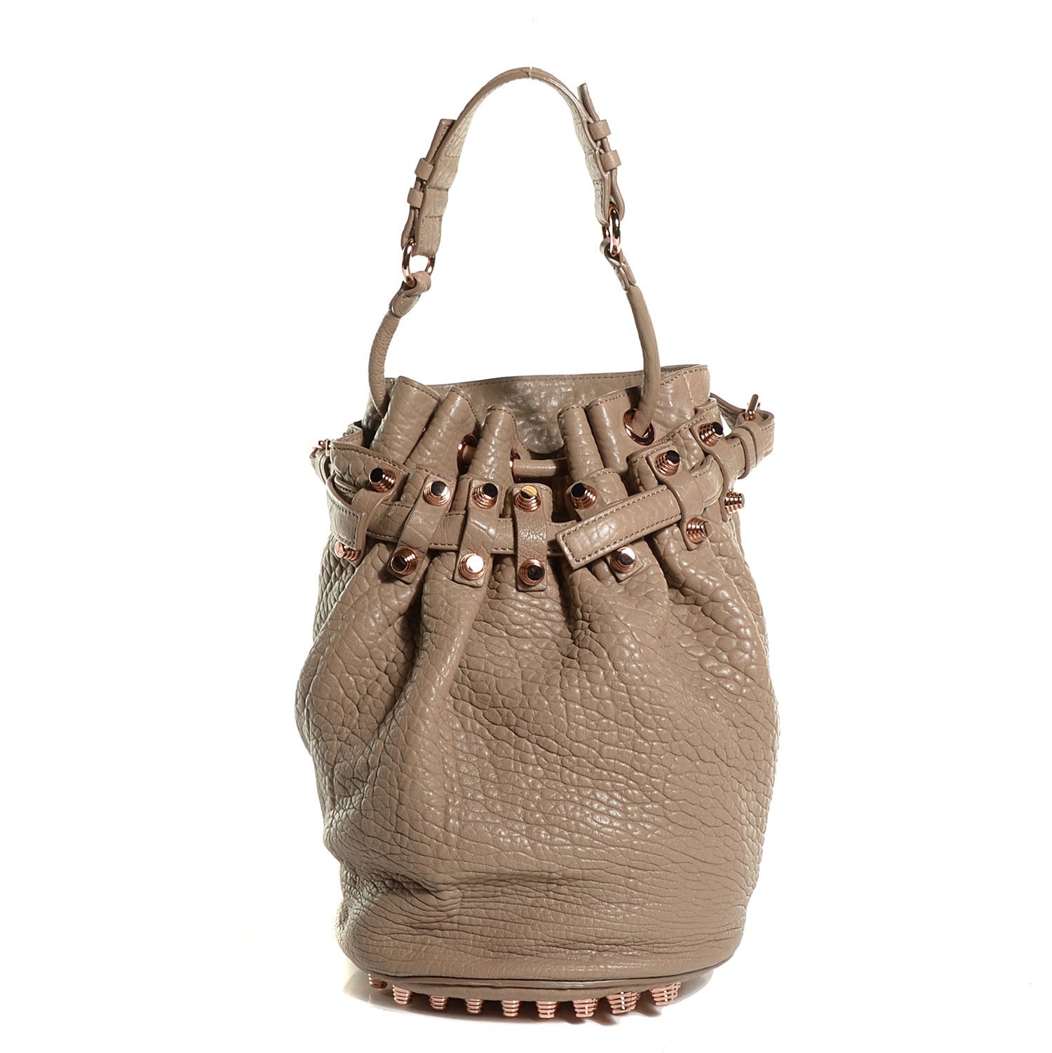 Alexander Wang Pebbled Lambskin Diego Bucket Latte Rose Gold Hardware 1 of 9