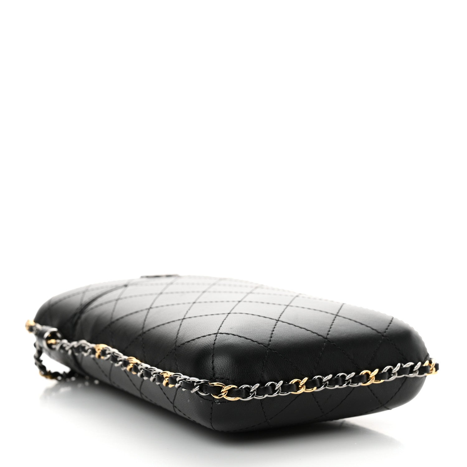 Chanel Lambskin Quilted Chain Around Phone Holder Black 4 of 10