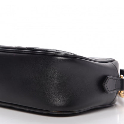 Gucci Calfskin Matelasse Small GG Marmont Chain Shoulder Bag Black 7 of 10
