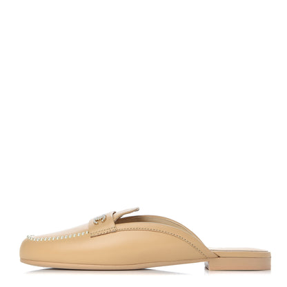 Chanel Lambskin Pearl CC Mules 40.5 Beige 1 of 14