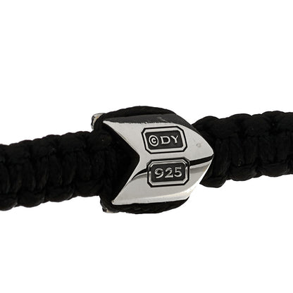 David Yurman Sterling Silver Nylon Chevron Bracelet Black 4 of 4