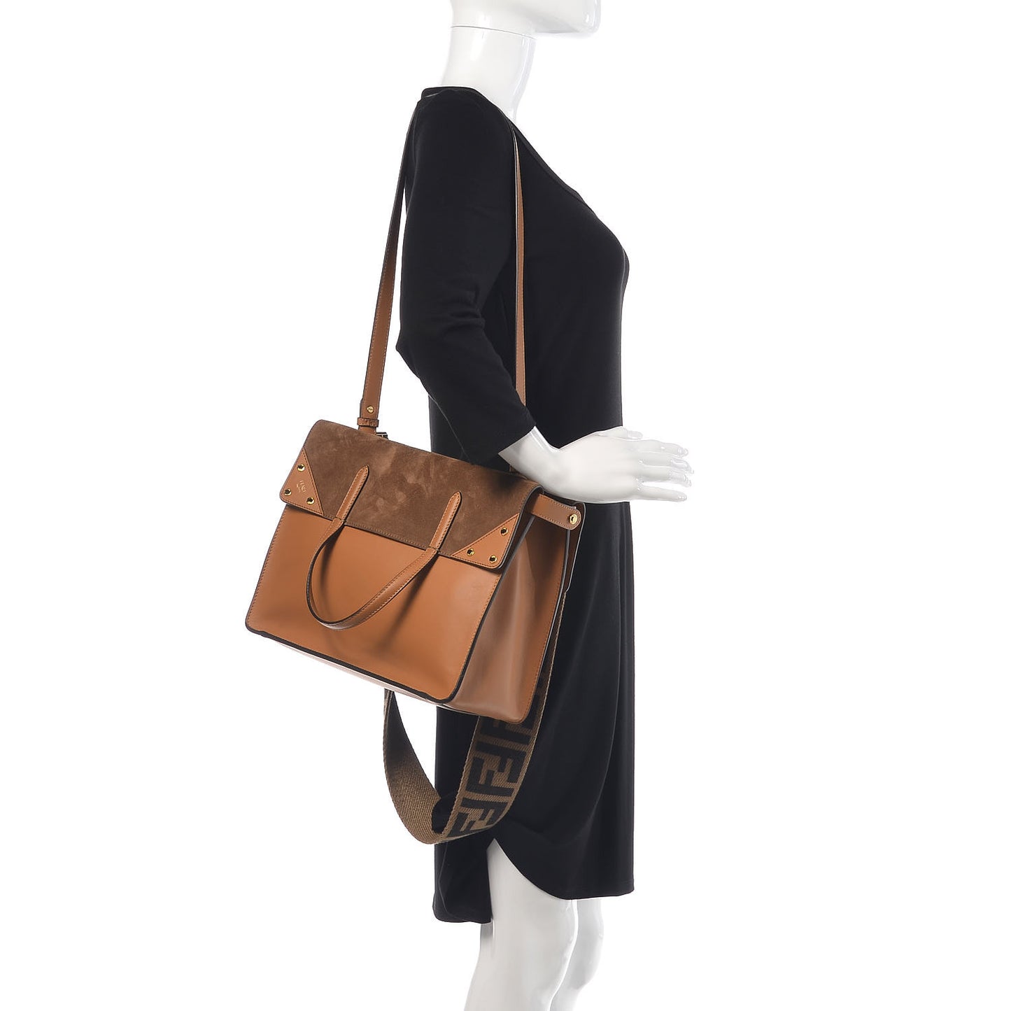 Vitello Grace Suede Flip Tote Nocciola Marrone