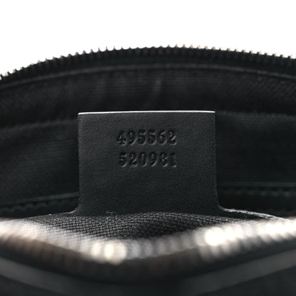 Gucci GG Supreme Monogram Appia Calfskin Web Wristlet Black 7 of 9