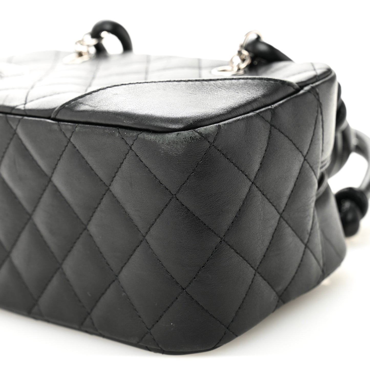 Calfskin Quilted Small Cambon Bowler Black