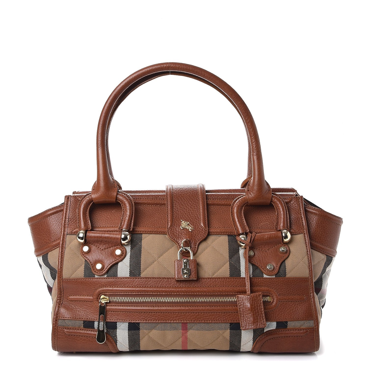 Burberry Quilted House Check Large Manor Tote Brown 1 of 15
