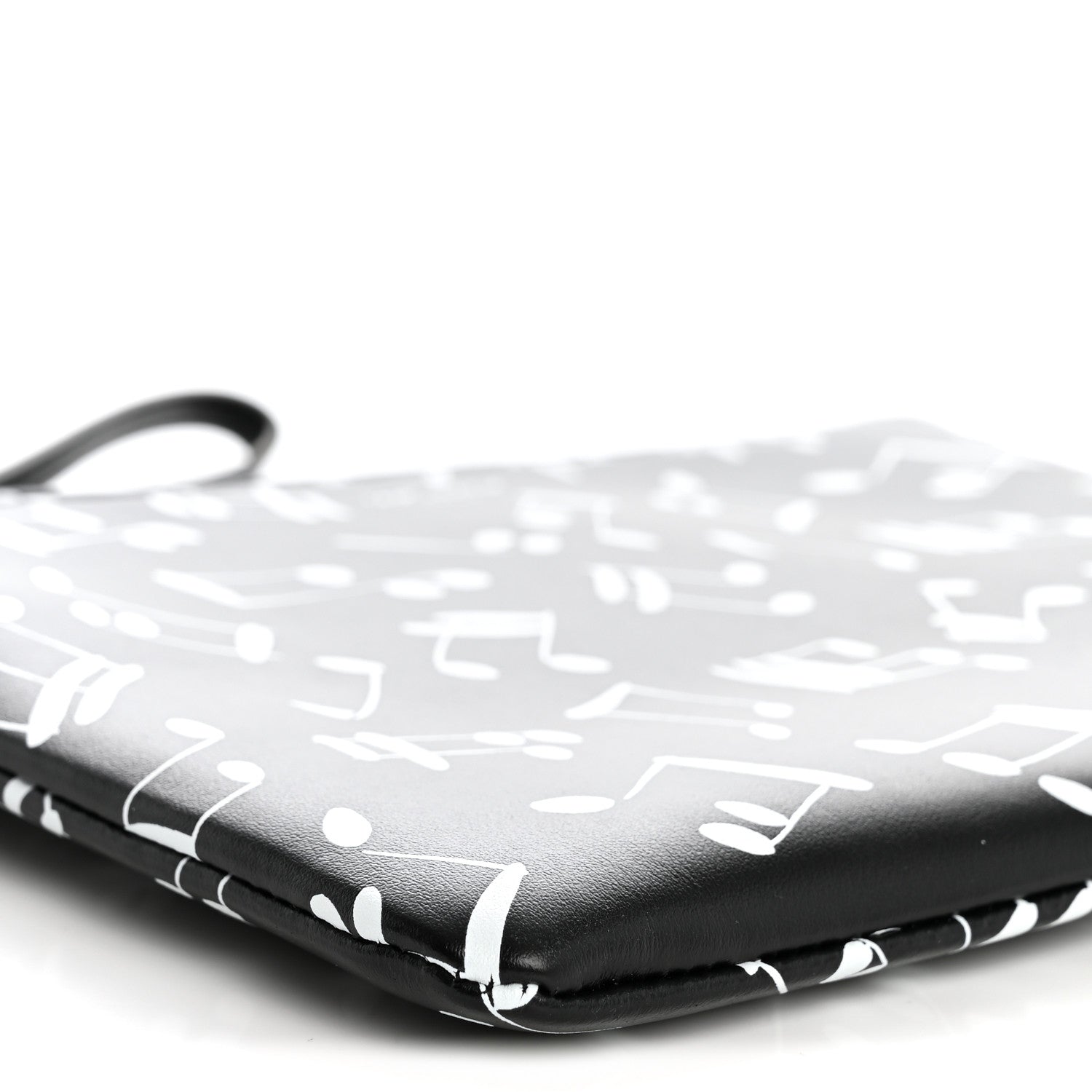 Saint Laurent Calfskin Musical Notes Zip Pouch Black 9 of 11