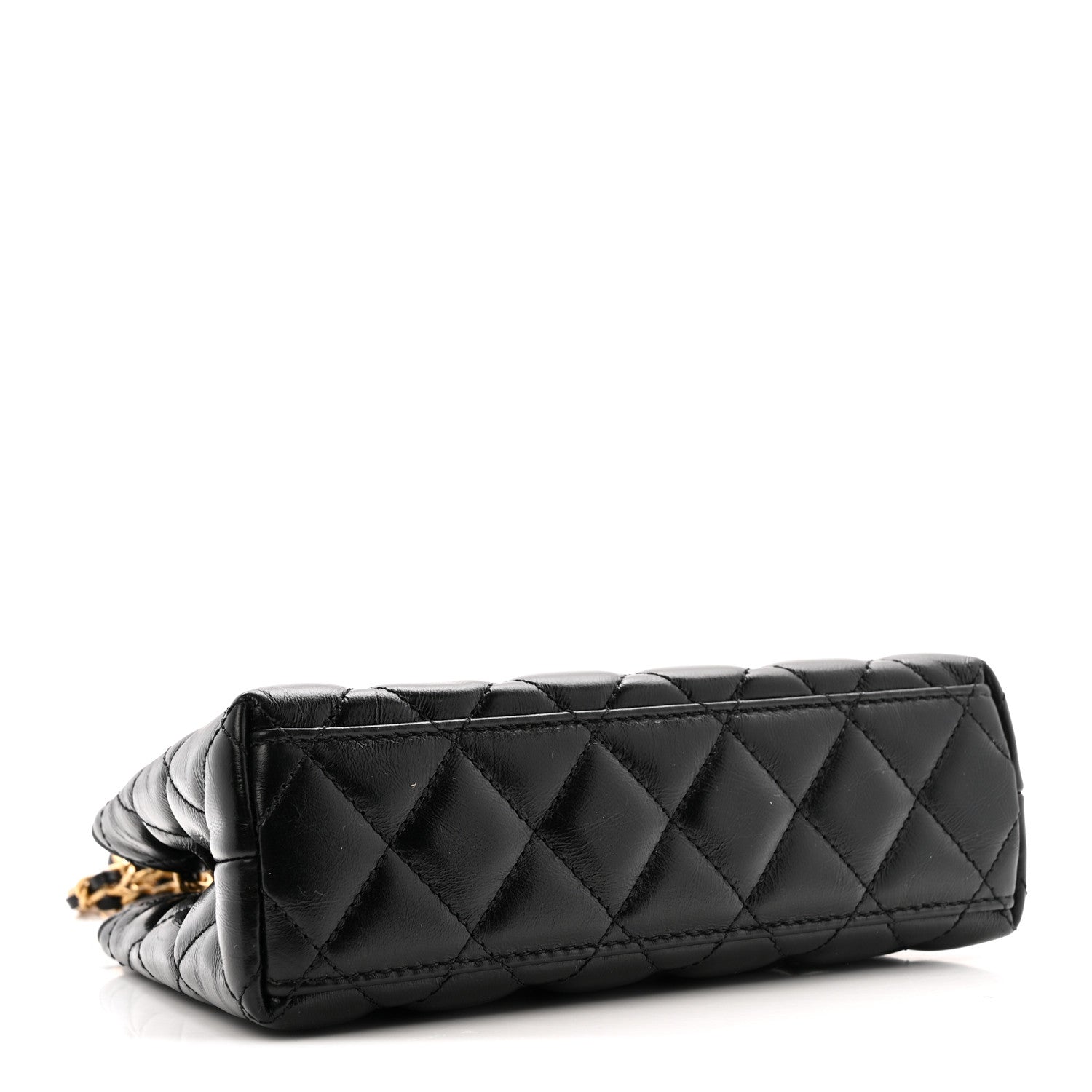 Chanel Shiny Aged Calfskin Quilted Nano Kelly Shopper Black 4 of 10