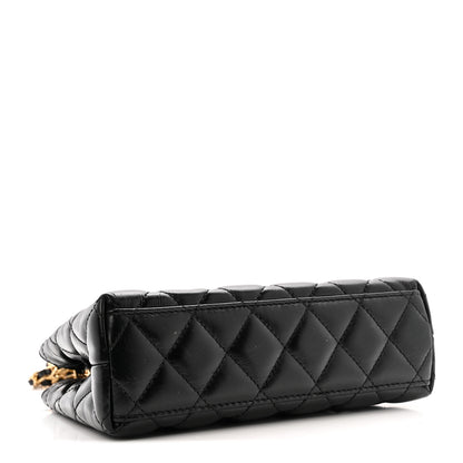 Chanel Shiny Aged Calfskin Quilted Nano Kelly Shopper Black 4 of 10