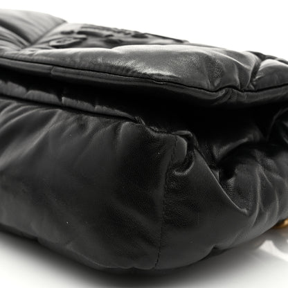 Prada Nappa Soft Padded Logo Embossed Triangle Quilted Small Shoulder Bag Black 11 of 11