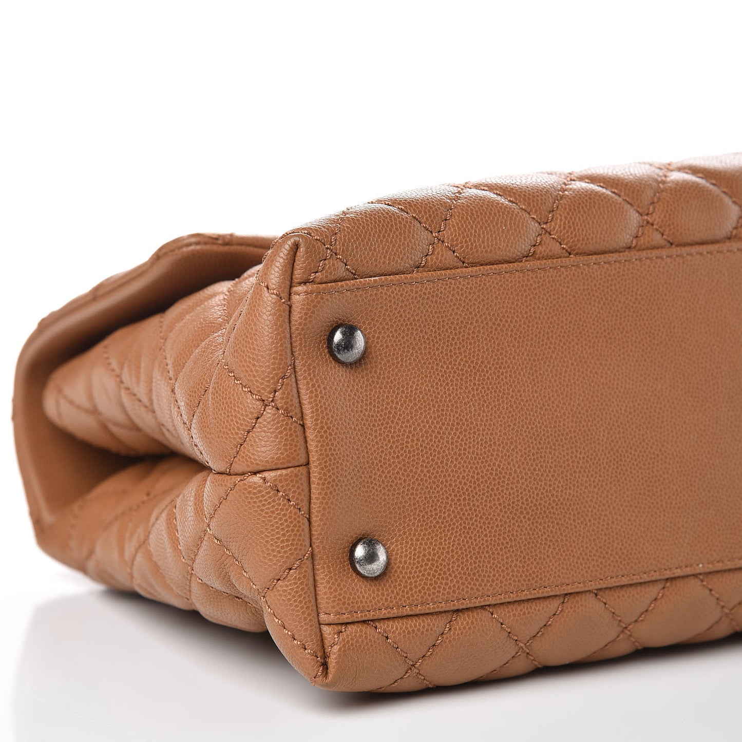 Caviar Quilted Medium Coco Handle Flap Camel
