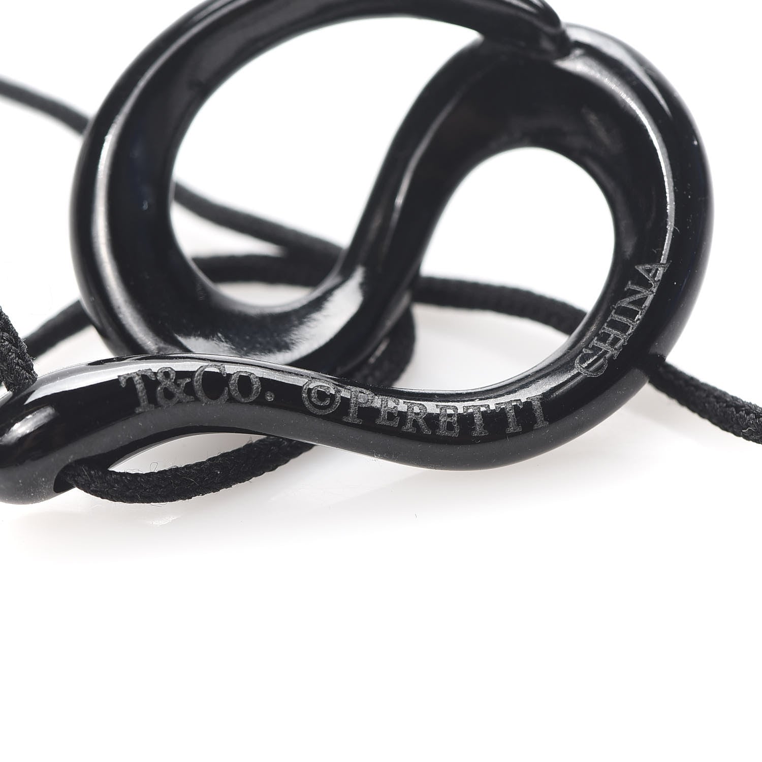 Tiffany Black Jade Elsa Peretti Open Wave Cord Necklace 5 of 5