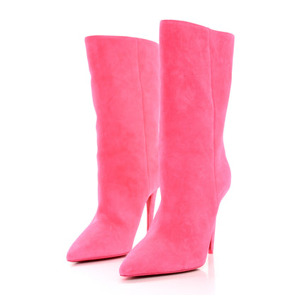 Christian Louboutin Veau Velours Astrilarge 100 Booties 38.5 Pink 3 of 11