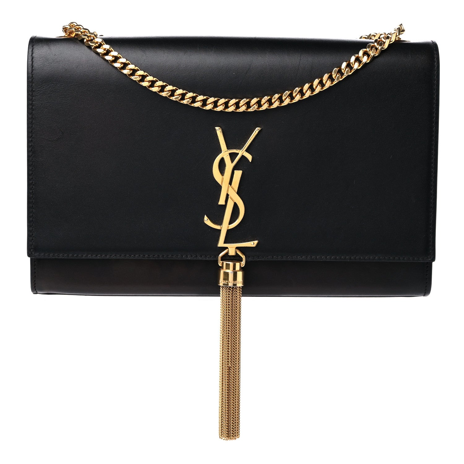 Saint Laurent Smooth Calfskin Medium Classic Monogram Kate Tassel Satchel Black 1 of 12