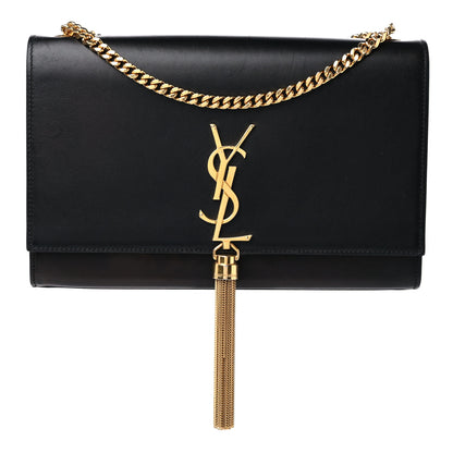 Saint Laurent Smooth Calfskin Medium Classic Monogram Kate Tassel Satchel Black 1 of 12