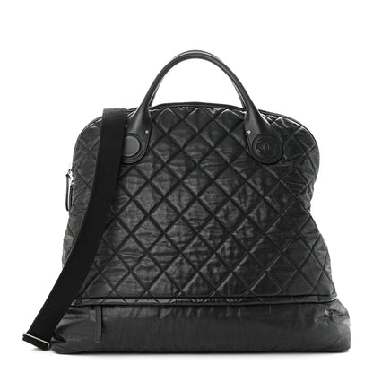 Chanel Coated Canvas Quilted Large Garment Travel Bag Black 1 of 10