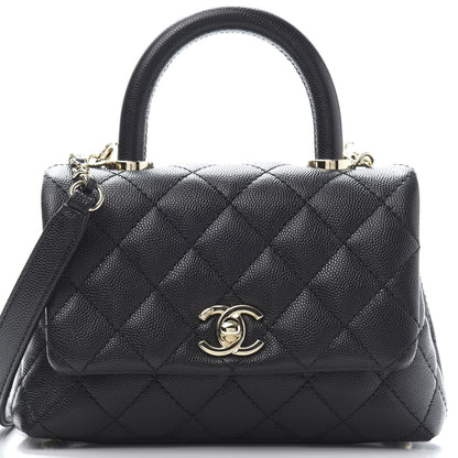 Chanel Caviar Quilted Extra Mini Coco Handle Flap Black 10 of 10