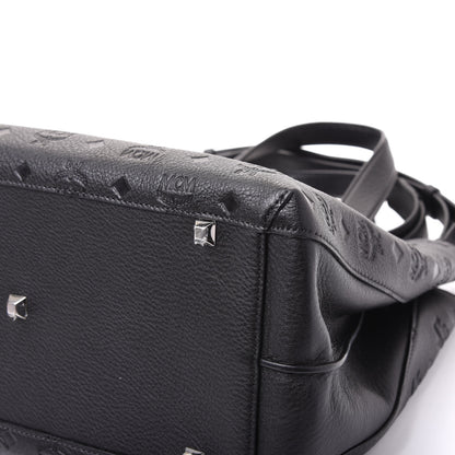 MCM Calfskin Ottomar Monogram Large Essential Tote Black 6 of 12