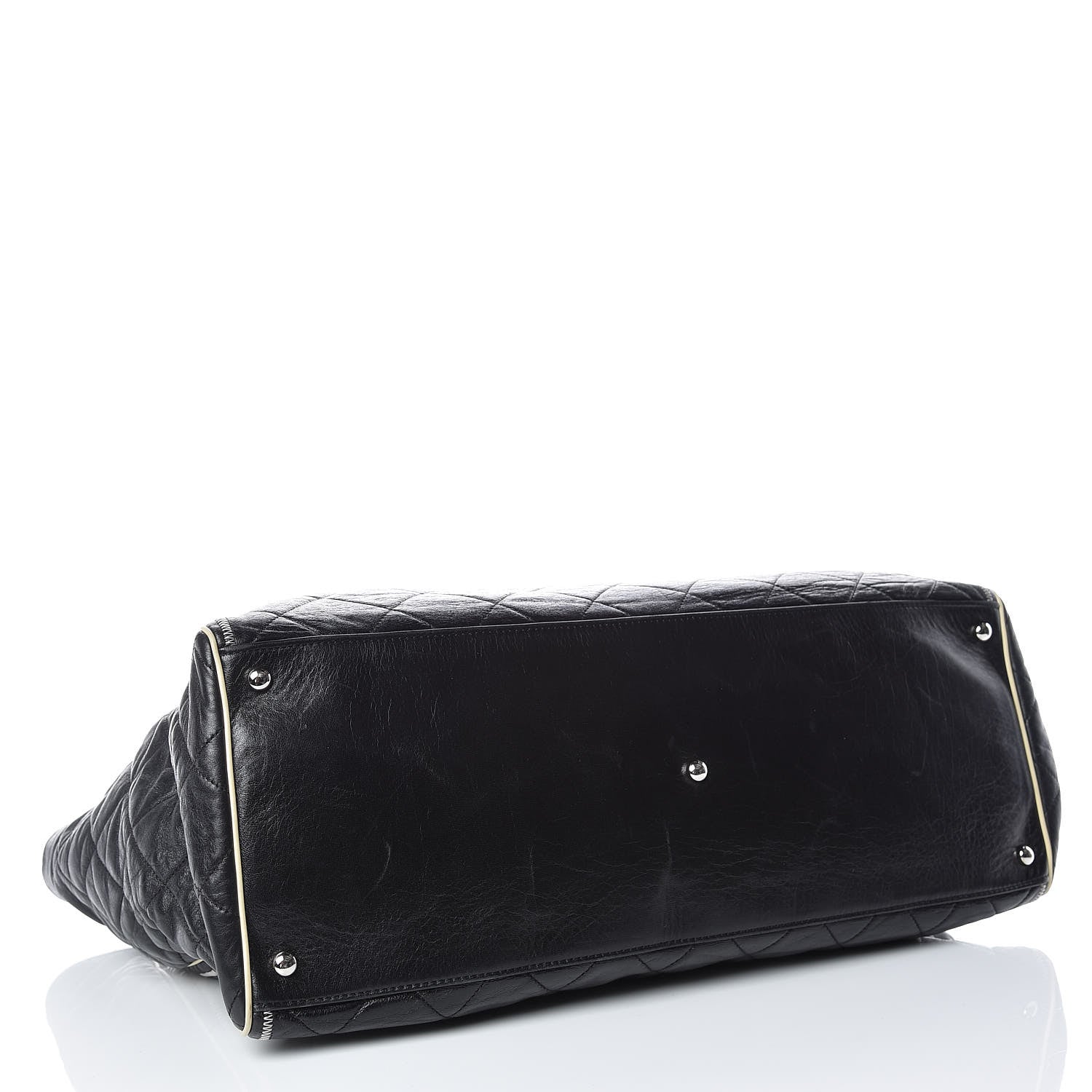 Chanel Lambskin Quilted Large East West Tote Black 4 of 16