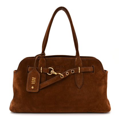 Miu Miu Camoscio Large Aventure Bag Oak 1 of 9
