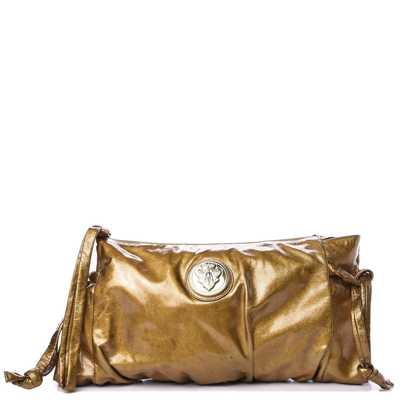 Patent Hysteria Large Clutch Metallic Gold