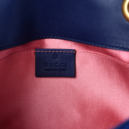 Gucci Velvet Matelasse Mini GG Marmont Shoulder Bag Cobalt Blue 8 of 10