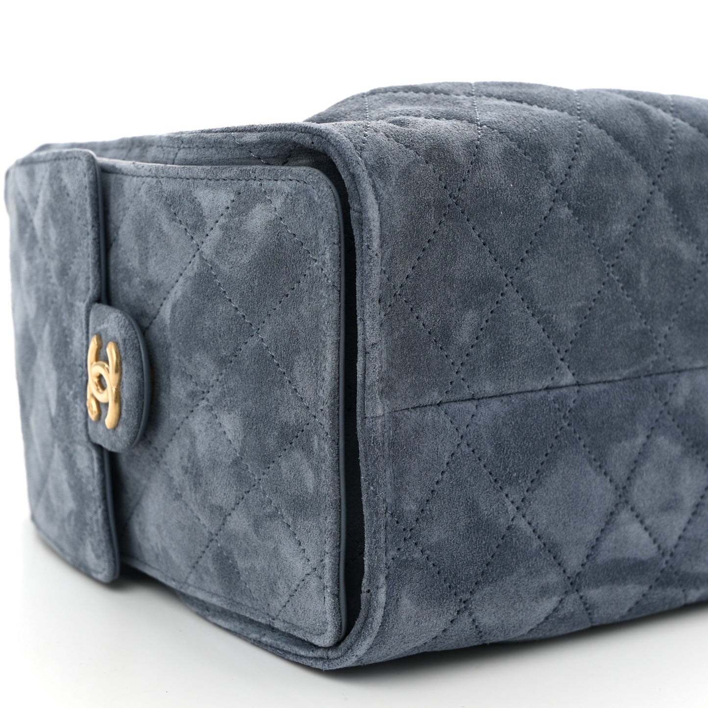 Suede Quilted Small Chanel 25 Handbag Blue