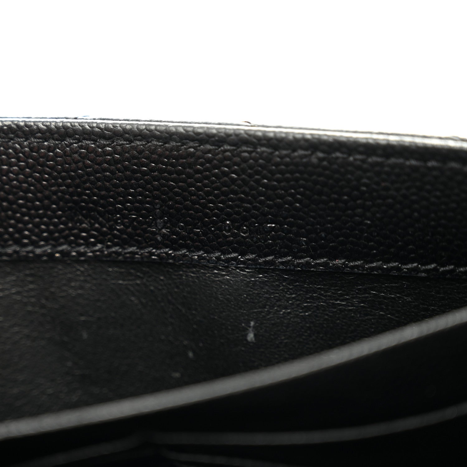 Saint Laurent Grain De Poudre Matelasse Chevron Monogram Flap Wallet Black 7 of 8