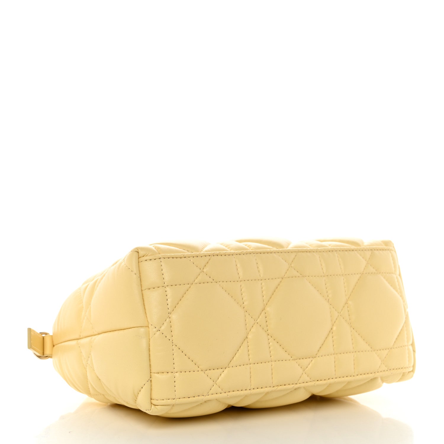 Christian Dior Calfskin Macrocannage Medium Diortravel Nomad Pouch Pale Yellow 4 of 8