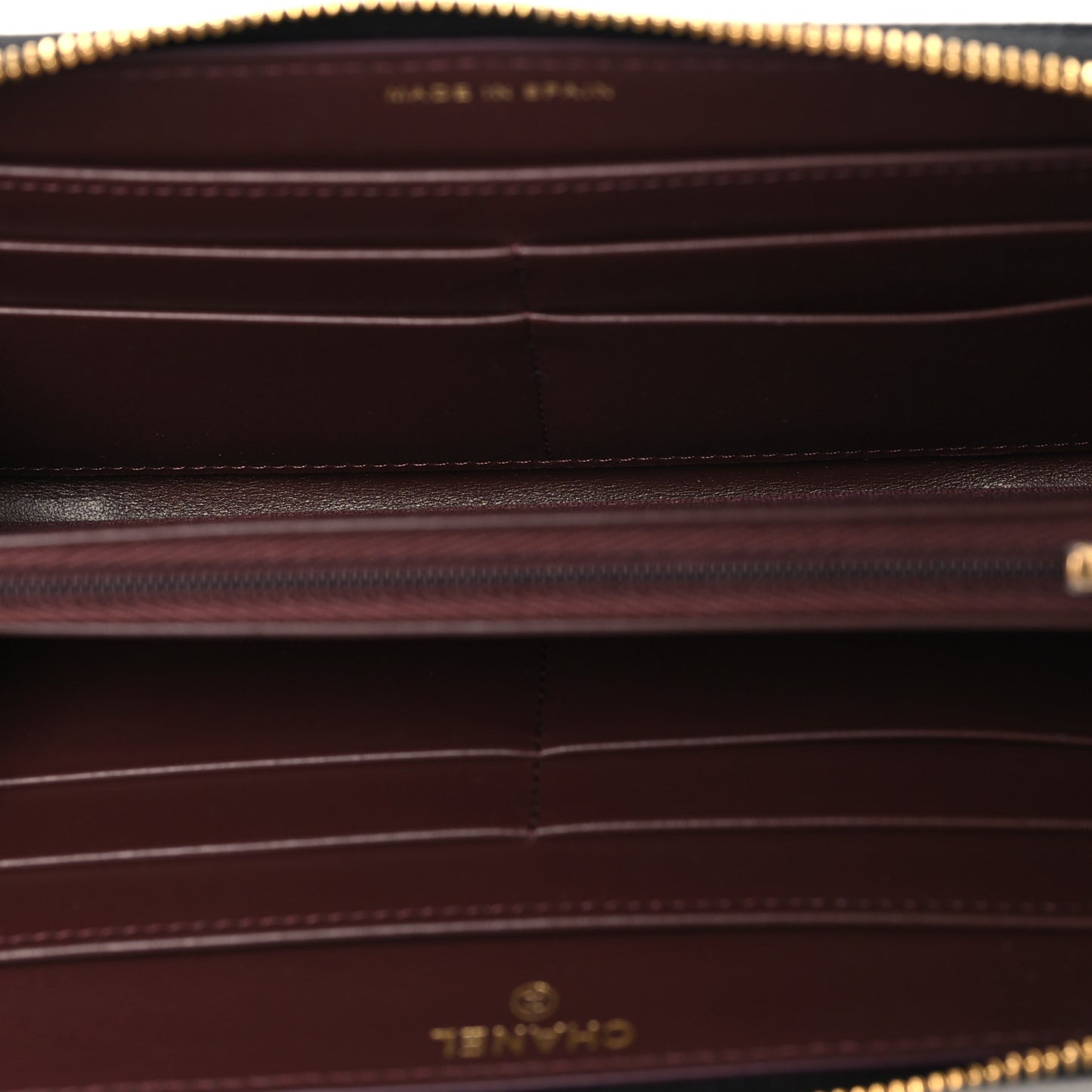 Caviar Quilted Large Gusset Zip Around Wallet Black