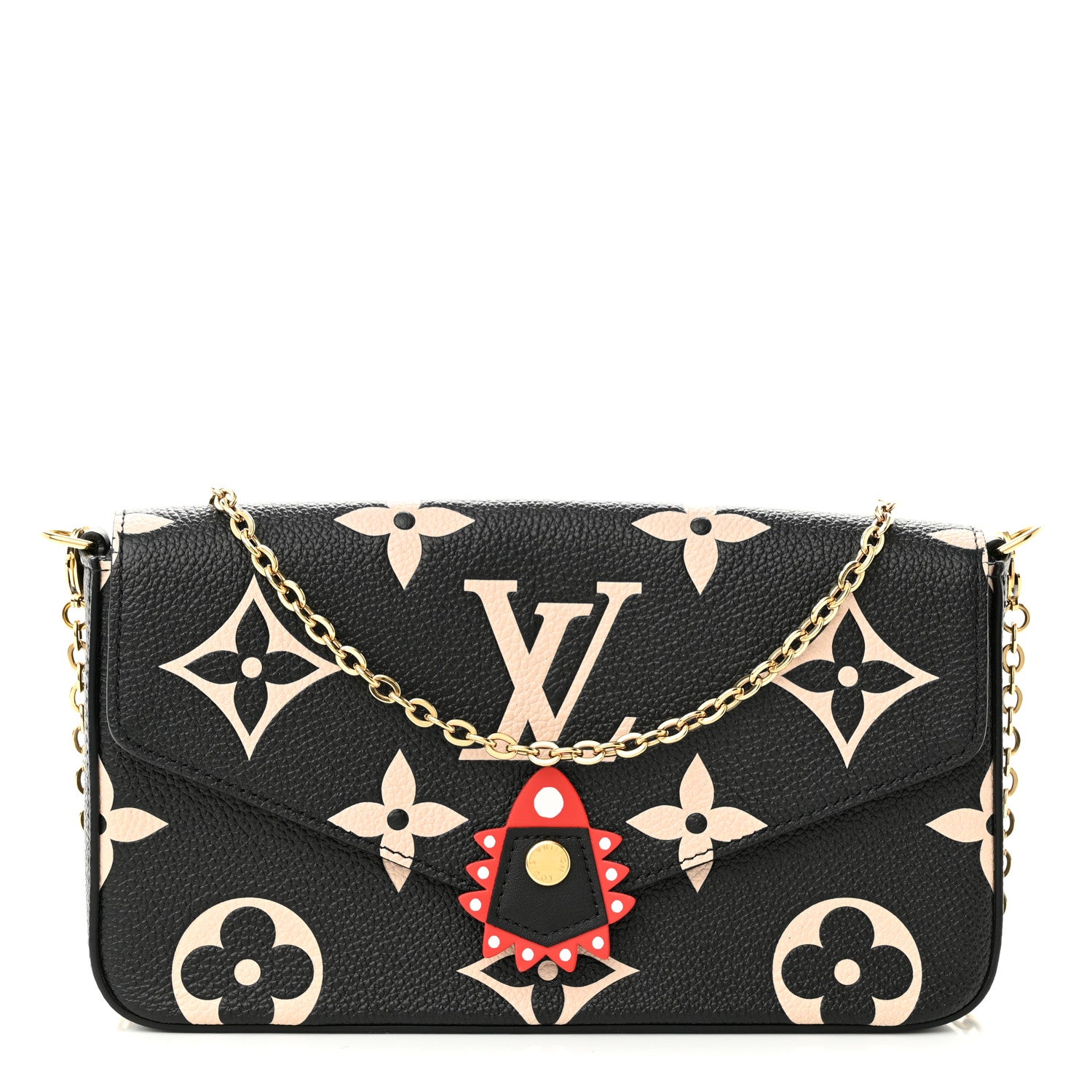 Louis Vuitton Empreinte Monogram Giant Crafty Pochette Felicie Black Crème 1 of 10