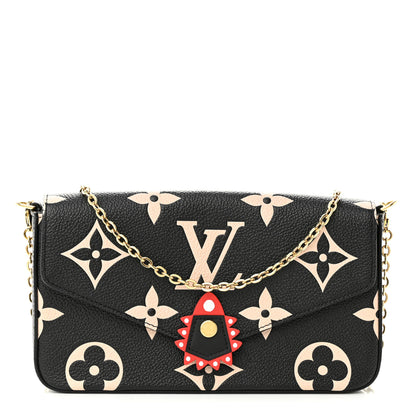 Louis Vuitton Empreinte Monogram Giant Crafty Pochette Felicie Black Crème 1 of 10
