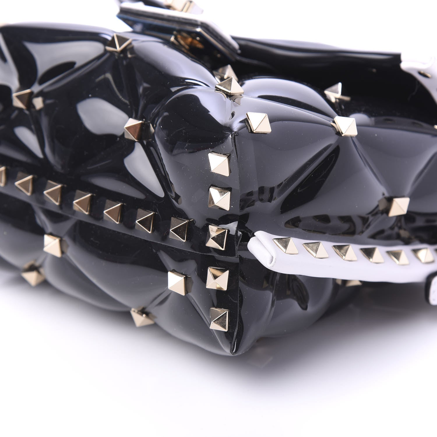 Valentino Garavani PVC Candystud Top Handle Bag Black White 8 of 10