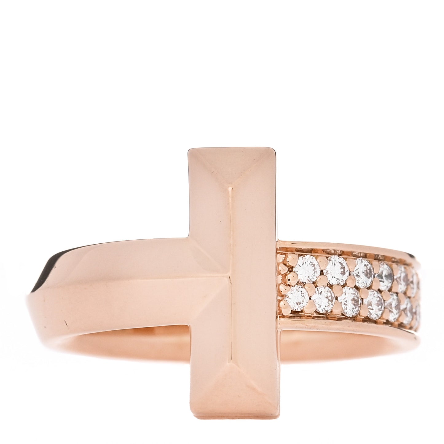 18K Rose Gold Diamond T T1 Ring 49 5