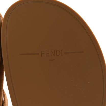Fendi Suede Shearling Fendi Feel Buckled Clogs 38 Caramel Latte 7 of 9