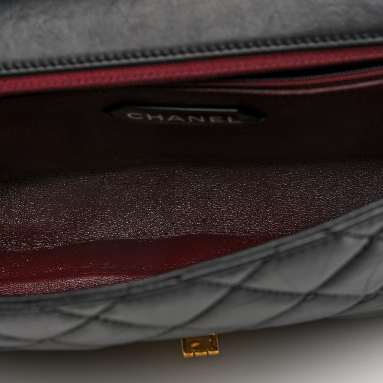 Chanel Aged Calfskin Quilted 2.55 Reissue 225 Hanger Flap Black 5 of 10